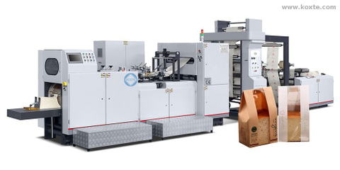 V Shape Bottom Food Paper Bag Making Machine With 2 Colors Printing