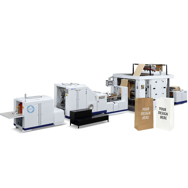 High Speed Automatic Square Bottom Fast Food Coffee Kraft Paper Take Away Hand Bag Making Machine