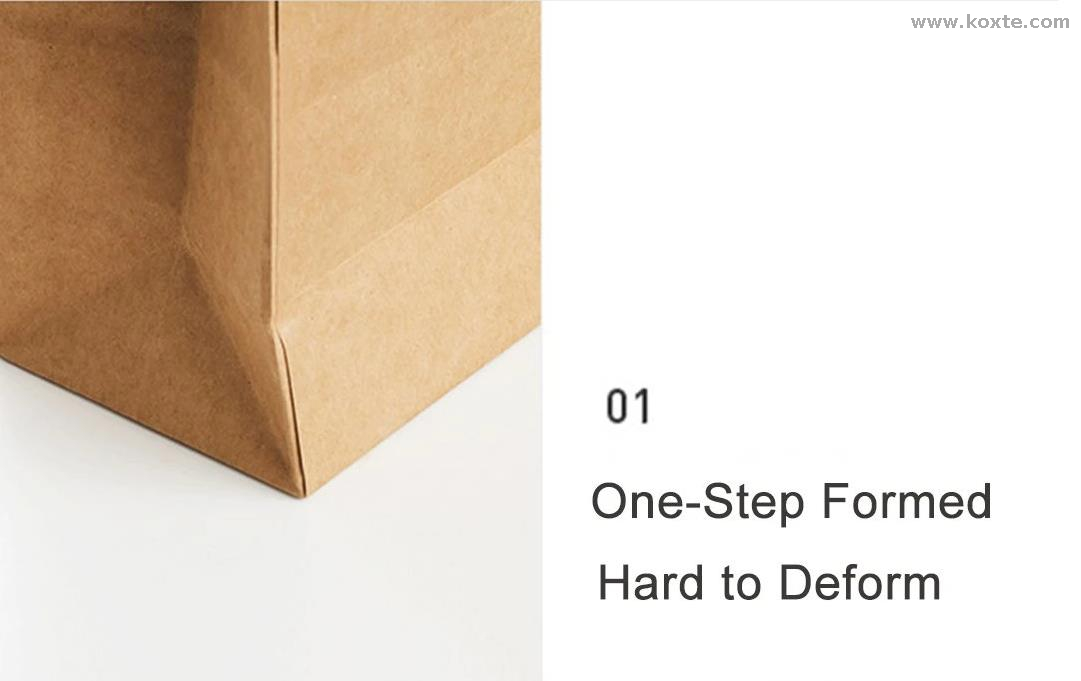 High Speed Automatic Square Bottom Fast Food Coffee Kraft Paper Take Away Hand Bag Making Machine