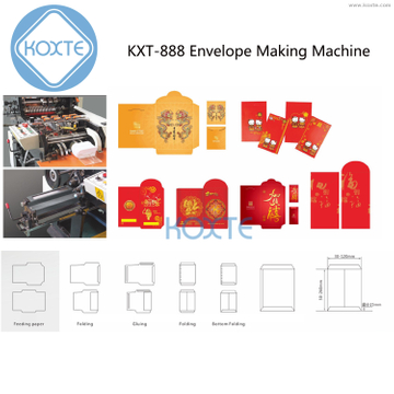 Automatic Packing List Enclosed Red Envelopes Packet Making Forming Gluing Machine for DHL UPS