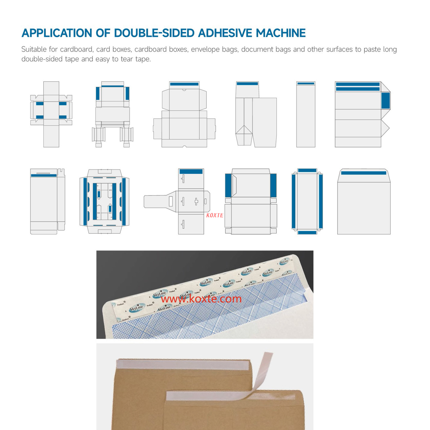 Double Sided Acrylic Adhesive Tear Strips Taping Machine Auto Taper Pasting Machine